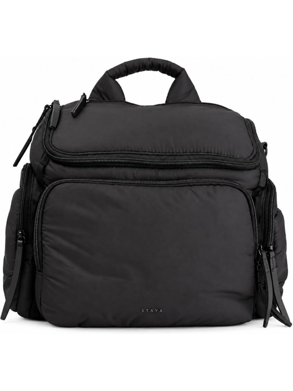 Stylish Convertible Diaper Bag Backpack & Caddy - Black Medium, Versatile